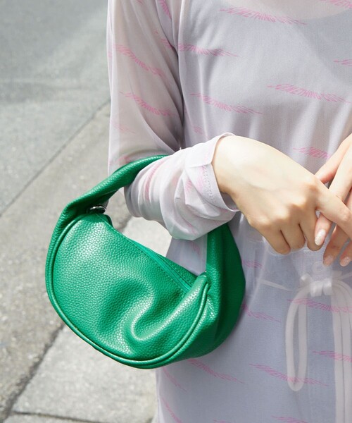 PUBLUX（パブリュクス）の「▽PUBLUX/パブリュクス フェイクレザーワンハンドルバッグ（ハンドバッグ・レディース・ブラック/ピンク/ブルー/グリーン・ONE SIZE）」の3枚目の写真