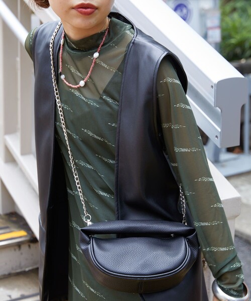 PUBLUX（パブリュクス）の「▽PUBLUX/パブリュクス フェイクレザーワンハンドルバッグ（ハンドバッグ・レディース・ブラック/ピンク/ブルー/グリーン・ONE SIZE）」の2枚目の写真