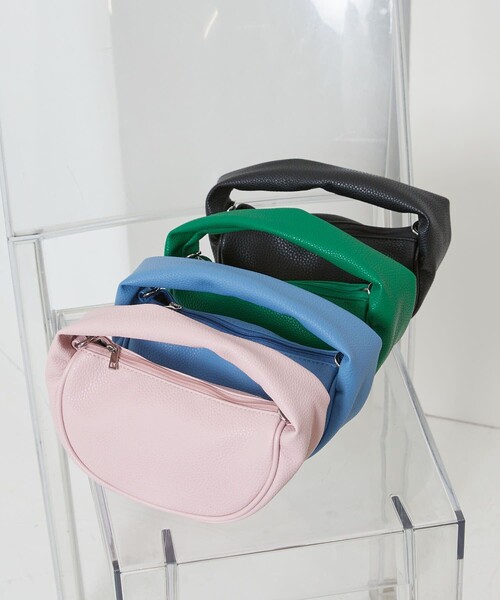 PUBLUX（パブリュクス）の「▽PUBLUX/パブリュクス フェイクレザーワンハンドルバッグ（ハンドバッグ・レディース・ブラック/ピンク/ブルー/グリーン・ONE SIZE）」の5枚目の写真