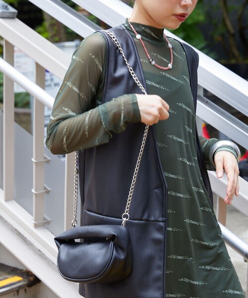 PUBLUX（パブリュクス）の「▽PUBLUX/パブリュクス フェイクレザーワンハンドルバッグ（ハンドバッグ・レディース・ブラック/ピンク/ブルー/グリーン・ONE SIZE）」の16枚目の写真