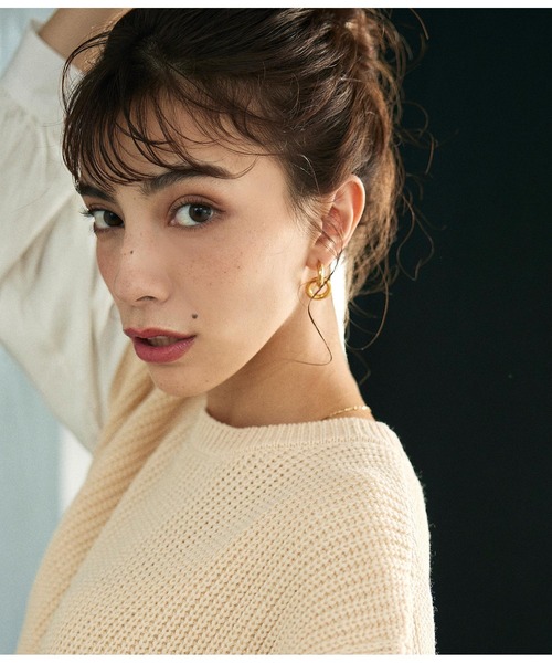 ANAP（アナップ）の「サークルデザインスタッドピアス（ピアス（両耳用）・レディース・シルバー/ゴールド・FREE）」の3枚目の写真