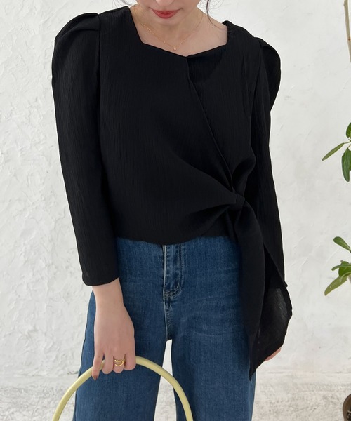 Lamoa（ラモア）の「Lamoa/スクエアネック フロントデザイン ブラウス（シャツ/ブラウス・レディース・ホワイト/ブラック/ブラウン・MEDIUM/LARGE）」の14枚目の写真