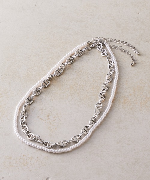 Chico(チコ)の「デザインチェーン+パールネックレスSET(ネックレス・レディース・シルバー/ゴールド・FREE)」の3枚目の写真