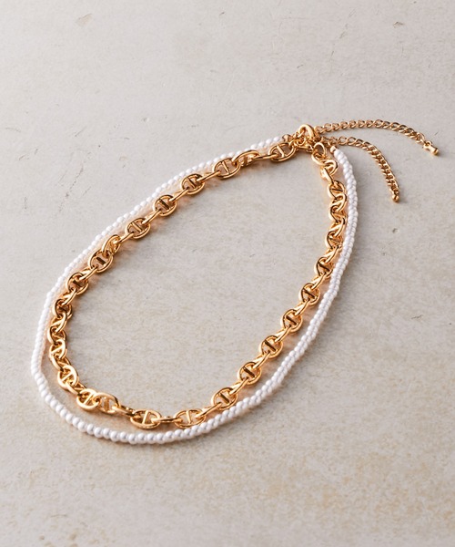 Chico(チコ)の「デザインチェーン+パールネックレスSET(ネックレス・レディース・シルバー/ゴールド・FREE)」の4枚目の写真