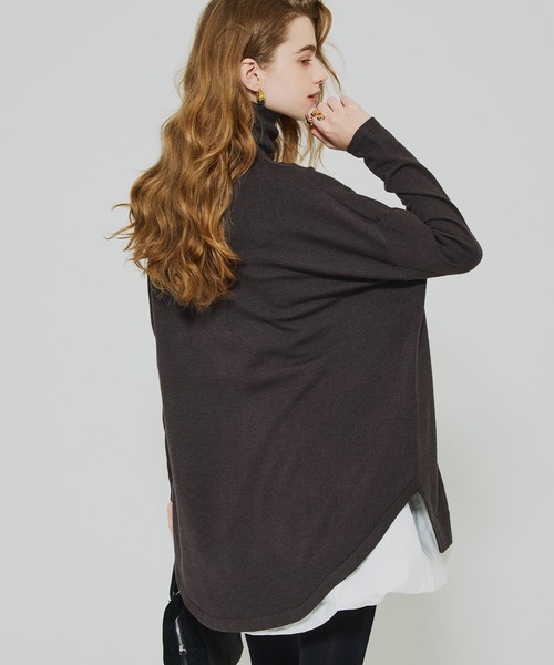 coca（coca）（コカ）の「テールカットタートルネック ニットチュニック（ニット/セーター・レディース・グレー/ブラック/ネイビー/アイボリー/ベージュ/ダークブラウン/オートミール・M/L/S）」の21枚目の写真