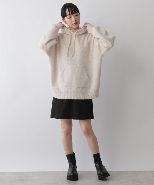 LOWRYS FARM（ローリーズファーム）の「モヘヤライクフードプルオーバー　294830（ニット/セーター・レディース・ブラウン/オレンジ/ブルー/アイボリー・MEDIUM/LARGE）」の6枚目の写真