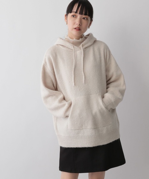 LOWRYS FARM（ローリーズファーム）の「モヘヤライクフードプルオーバー　294830（ニット/セーター・レディース・ブラウン/オレンジ/ブルー/アイボリー・MEDIUM/LARGE）」の7枚目の写真