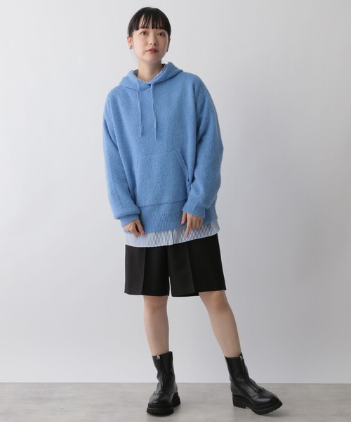 LOWRYS FARM（ローリーズファーム）の「モヘヤライクフードプルオーバー　294830（ニット/セーター・レディース・ブラウン/オレンジ/ブルー/アイボリー・MEDIUM/LARGE）」の13枚目の写真