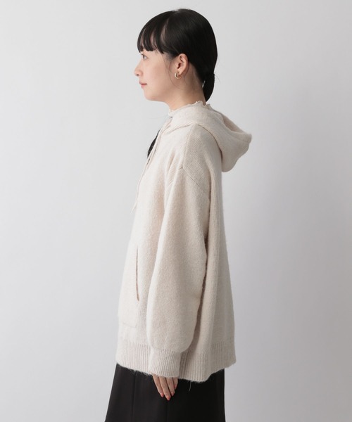 LOWRYS FARM（ローリーズファーム）の「モヘヤライクフードプルオーバー　294830（ニット/セーター・レディース・ブラウン/オレンジ/ブルー/アイボリー・MEDIUM/LARGE）」の17枚目の写真