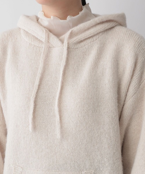 LOWRYS FARM（ローリーズファーム）の「モヘヤライクフードプルオーバー　294830（ニット/セーター・レディース・ブラウン/オレンジ/ブルー/アイボリー・MEDIUM/LARGE）」の19枚目の写真