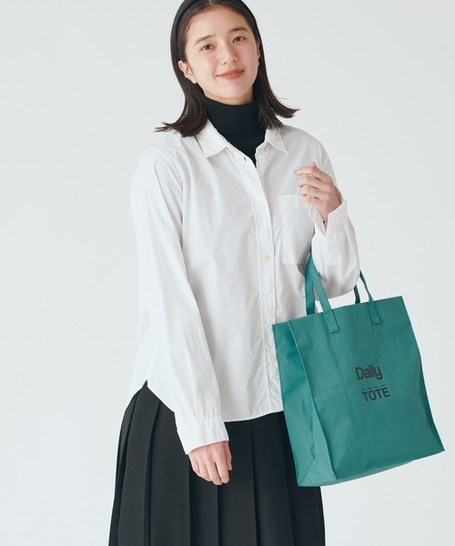 Daily russet(デイリー ラシット)の「【撥水キャンバス】アイコントートバッグ(M)(トートバッグ・レディース・ブラック/ベージュ/ブルー/グリーン/サーモンピンク/チャコール・FREE)」の14枚目の写真