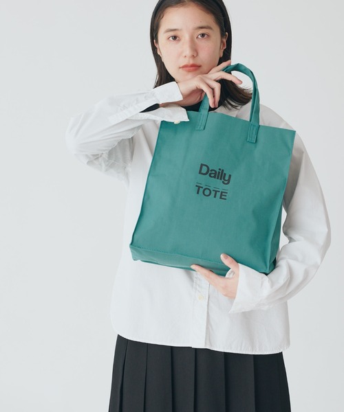 Daily russet(デイリー ラシット)の「【撥水キャンバス】アイコントートバッグ(M)(トートバッグ・レディース・ブラック/ベージュ/ブルー/グリーン/サーモンピンク/チャコール・FREE)」の17枚目の写真