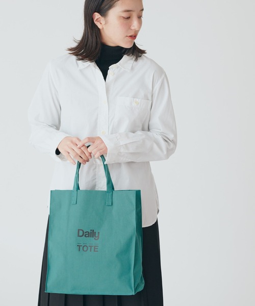 Daily russet(デイリー ラシット)の「【撥水キャンバス】アイコントートバッグ(M)(トートバッグ・レディース・ブラック/ベージュ/ブルー/グリーン/サーモンピンク/チャコール・FREE)」の18枚目の写真