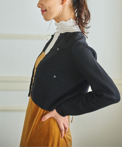 FREE'S MART（フリーズマート）の「◇ショート丈クルーネックニットカーデ（ニット/セーター・レディース・ホワイト/ブラック/パープル/ライトグリーン・FREE）」の22枚目の写真