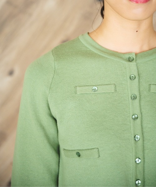 FREE'S MART（フリーズマート）の「◇ショート丈クルーネックニットカーデ（ニット/セーター・レディース・ホワイト/ブラック/パープル/ライトグリーン・FREE）」の16枚目の写真