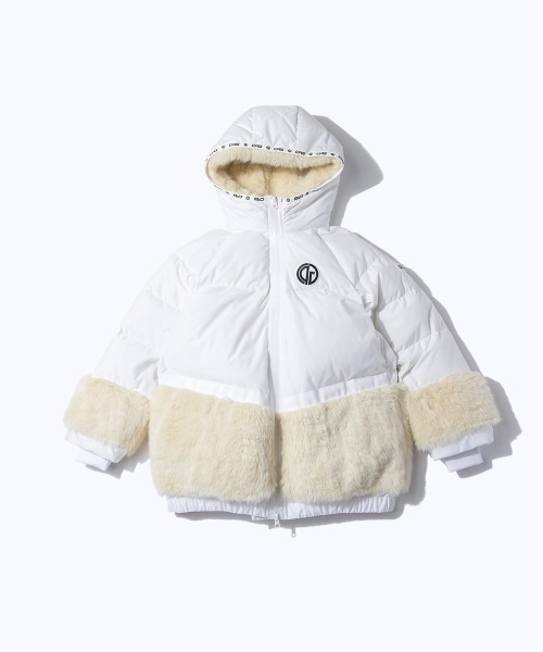CPG GOLF（シーピージーゴルフ）の「furry down hoody jacket（ファーリーダウンフーディジャケット）（ダウンジャケット/コート・レディース・ブラック/ホワイト・MEDIUM/SMALL/LARGE）」の6枚目の写真