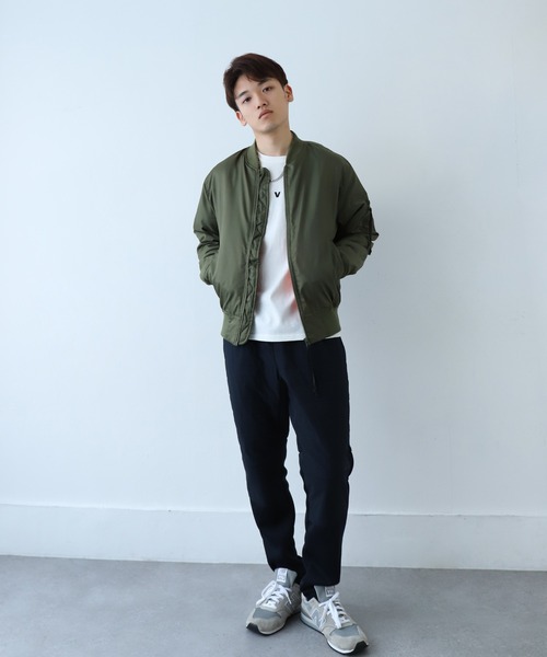 ジャケット・アウター 80's~ old MA-1 type ZIP blouson green 36 VTG 80s Alpha Industries Military Summer Flyers Jacket CWU