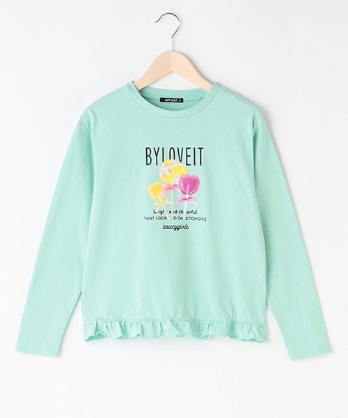 by LOVEiT（バイラビット）の「ロリーポップ長袖Ｔシャツ（Tシャツ/カットソー・キッズ・ラベンダー/ピンク/ミント/ブラック・150cm/160cm/120cm/130cm/140cm）」の3枚目の写真