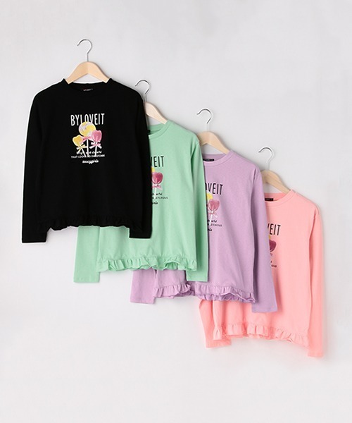 by LOVEiT（バイラビット）の「ロリーポップ長袖Ｔシャツ（Tシャツ/カットソー・キッズ・ラベンダー/ピンク/ミント/ブラック・150cm/160cm/120cm/130cm/140cm）」の10枚目の写真