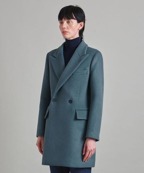 LOEFF（ロエフ）の「＜LOEFF＞ビーバー 2ボタン チェスターコート（チェスターコート・レディース・ターコイズブルー/ダークグレー・1/0）」の14枚目の写真