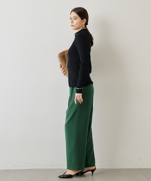 Whim Gazette(ウィムガゼット)の「ダブルクロスストレッチパンツ(スラックス・レディース・スカイブルー/ベージュ/グリーン/オフホワイト/パープル・FREE)」の17枚目の写真