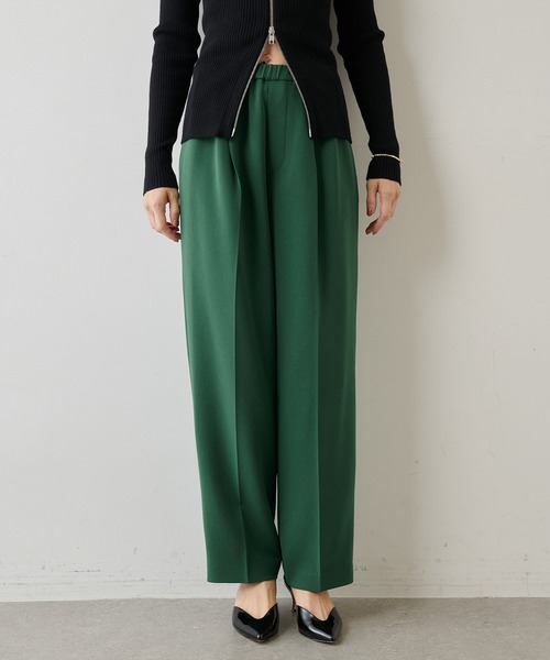 Whim Gazette(ウィムガゼット)の「ダブルクロスストレッチパンツ(スラックス・レディース・スカイブルー/ベージュ/グリーン/オフホワイト/パープル・FREE)」の15枚目の写真