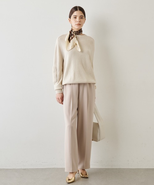 Whim Gazette(ウィムガゼット)の「ダブルクロスストレッチパンツ(スラックス・レディース・スカイブルー/ベージュ/グリーン/オフホワイト/パープル・FREE)」の20枚目の写真