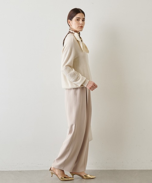 Whim Gazette(ウィムガゼット)の「ダブルクロスストレッチパンツ(スラックス・レディース・スカイブルー/ベージュ/グリーン/オフホワイト/パープル・FREE)」の22枚目の写真