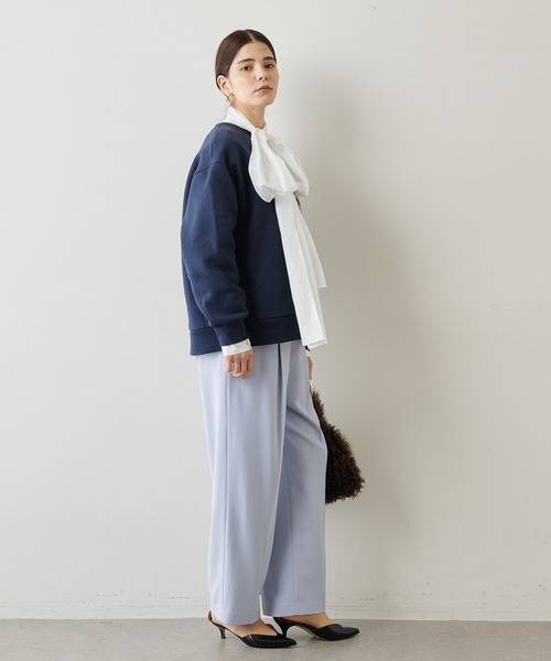 Whim Gazette(ウィムガゼット)の「ダブルクロスストレッチパンツ(スラックス・レディース・スカイブルー/ベージュ/グリーン/オフホワイト/パープル・FREE)」の11枚目の写真