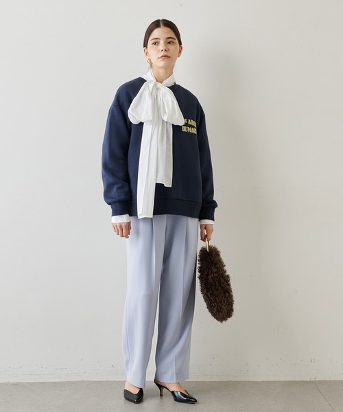 Whim Gazette(ウィムガゼット)の「ダブルクロスストレッチパンツ(スラックス・レディース・スカイブルー/ベージュ/グリーン/オフホワイト/パープル・FREE)」の12枚目の写真