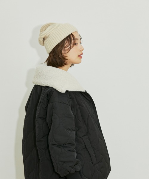 VIS(ビス)の「エアリータッチニットキャップ(ニットキャップ/ビーニー・レディース・ブラック/グレー/オフホワイト/イエロー・FREE)」の2枚目の写真