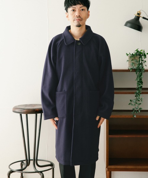 ITEMS URBANRESEARCH（アイテムズ アーバンリサーチ）の「ウールライクメルトン バルマカーンコート（ステンカラーコート・メンズ・チャコールグレー/ブラック/ネイビー・MEDIUM/LARGE）」の21枚目の写真