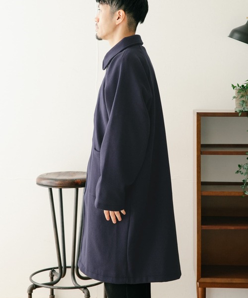 ITEMS URBANRESEARCH（アイテムズ アーバンリサーチ）の「ウールライクメルトン バルマカーンコート（ステンカラーコート・メンズ・チャコールグレー/ブラック/ネイビー・MEDIUM/LARGE）」の12枚目の写真