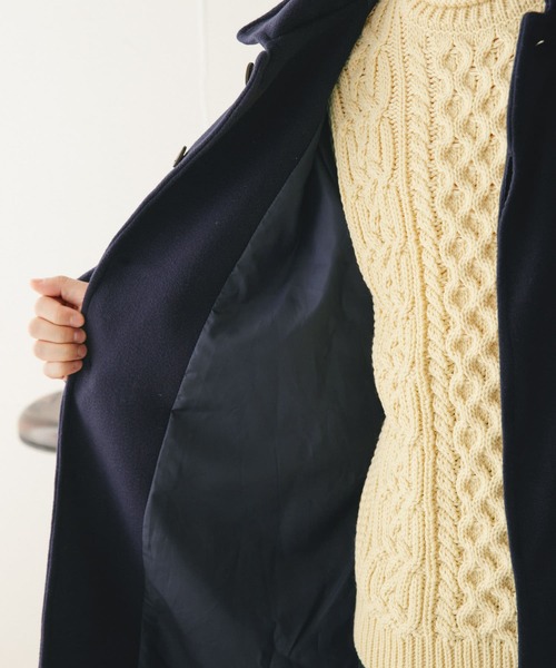 ITEMS URBANRESEARCH（アイテムズ アーバンリサーチ）の「ウールライクメルトン バルマカーンコート（ステンカラーコート・メンズ・チャコールグレー/ブラック/ネイビー・MEDIUM/LARGE）」の7枚目の写真