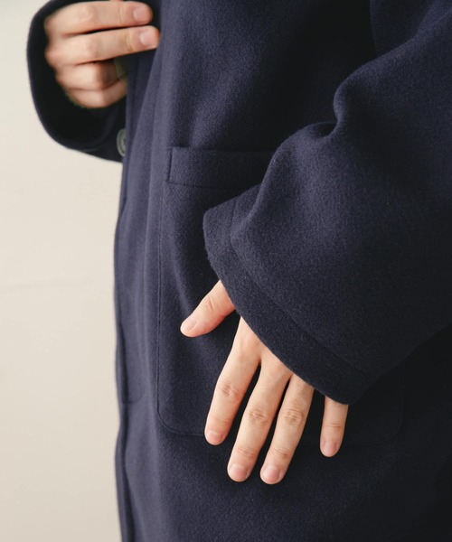 ITEMS URBANRESEARCH（アイテムズ アーバンリサーチ）の「ウールライクメルトン バルマカーンコート（ステンカラーコート・メンズ・チャコールグレー/ブラック/ネイビー・MEDIUM/LARGE）」の22枚目の写真