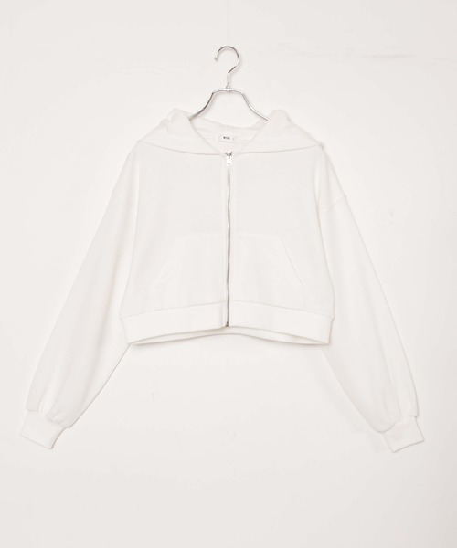 WEGO（ウィゴー）の「WEGO/ショートZIPパーカー（パーカー・レディース・杢グレー/ブラック/ホワイト/ブラック系その他・FREE）」の17枚目の写真