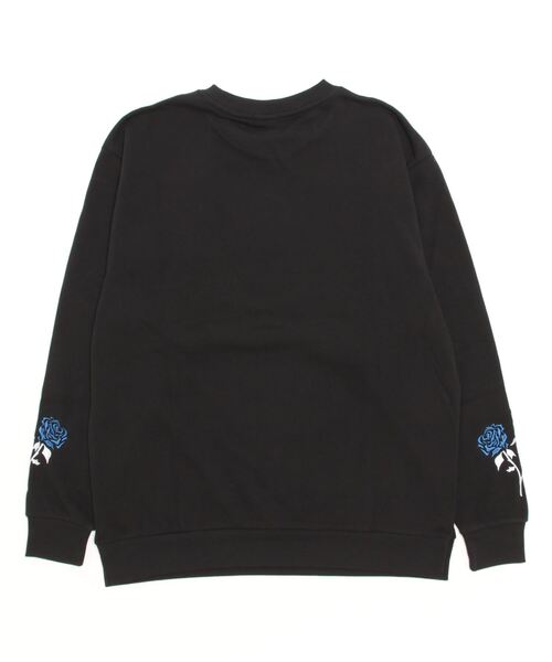 ANPAS（アンパス）の「Fleece Lining Rose Embroidery Oversized Sweatshirt/裏起毛 ワンポイント フラワー 薔薇刺繍 オーバーサイズ スウェット トップス トレーナー メンズ（スウェット・メンズ・ホワイト系その他/ブラック系その他/ホワイト系その他2/ホワイト系その他3/ブラック系その他2/ブラック系その他3・M/L）」の7枚目の写真