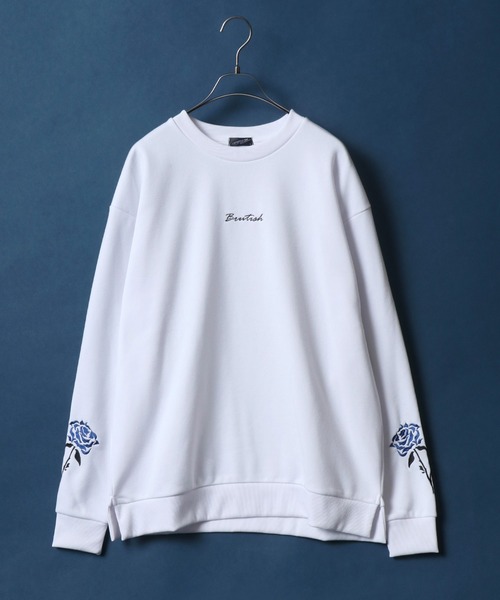 ANPAS（アンパス）の「Fleece Lining Rose Embroidery Oversized