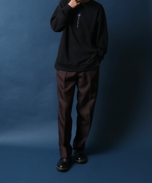 ANPAS（アンパス）の「Fleece Lining Rose Embroidery Oversized Sweatshirt/裏起毛 ワンポイント フラワー 薔薇刺繍 オーバーサイズ スウェット トップス トレーナー メンズ（スウェット・メンズ・ホワイト系その他/ブラック系その他/ホワイト系その他2/ホワイト系その他3/ブラック系その他2/ブラック系その他3・M/L）」の14枚目の写真