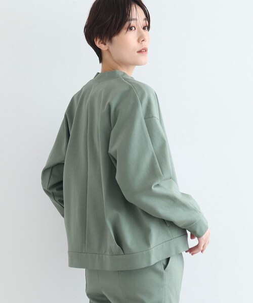 INDIVI（インディヴィ）の「【LIFE/SETUP可能】ハイストレッチブルゾン（カーディガン/ボレロ・レディース・ライトグリーン/チャコールグレー・38/34）」の11枚目の写真