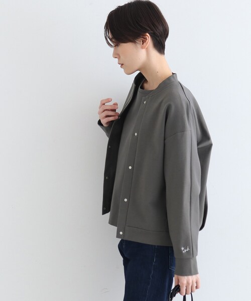 INDIVI（インディヴィ）の「【LIFE/SETUP可能】ハイストレッチブルゾン（カーディガン/ボレロ・レディース・ライトグリーン/チャコールグレー・38/34）」の13枚目の写真