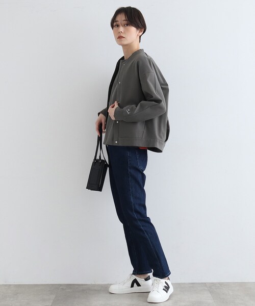 INDIVI（インディヴィ）の「【LIFE/SETUP可能】ハイストレッチブルゾン（カーディガン/ボレロ・レディース・ライトグリーン/チャコールグレー・38/34）」の16枚目の写真