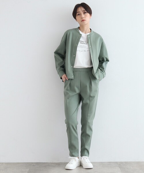 INDIVI（インディヴィ）の「【LIFE/SETUP可能】ハイストレッチブルゾン（カーディガン/ボレロ・レディース・ライトグリーン/チャコールグレー・38/34）」の20枚目の写真