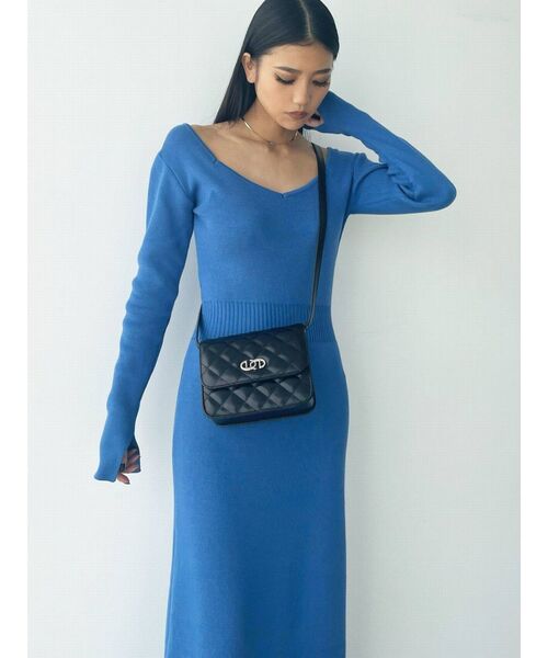 EMODA（エモダ）の「バックレースアップロングワンピース（ワンピース・レディース・ブラック/ブルー・FREE）」の7枚目の写真