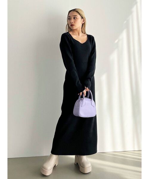 EMODA（エモダ）の「バックレースアップロングワンピース（ワンピース・レディース・ブラック/ブルー・FREE）」の12枚目の写真