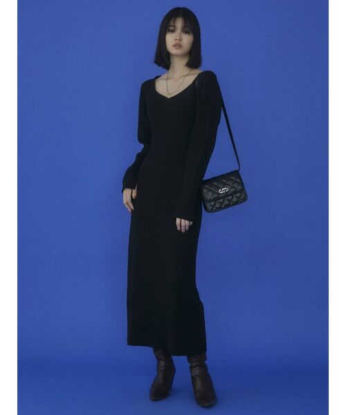 EMODA（エモダ）の「バックレースアップロングワンピース（ワンピース・レディース・ブラック/ブルー・FREE）」の15枚目の写真