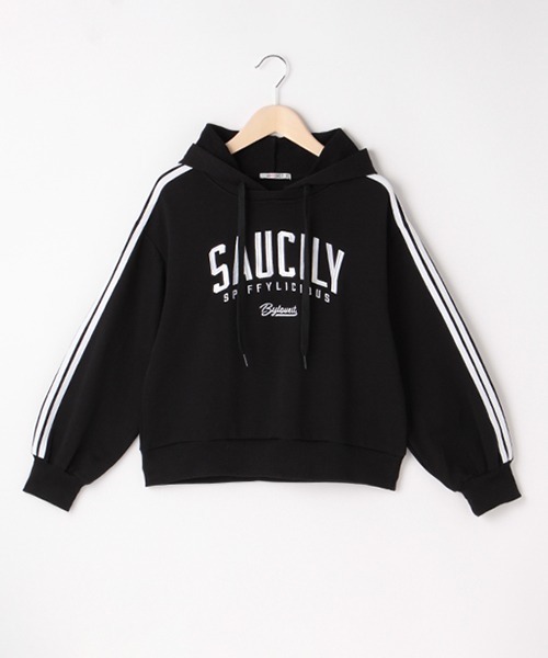 by LOVEiT（バイラビット）の「【WEB限定】袖ラインフーディ（スウェット・キッズ・グリーン/ブラック/ピンク・150cm/130cm/160cm/140cm/120cm）」の2枚目の写真