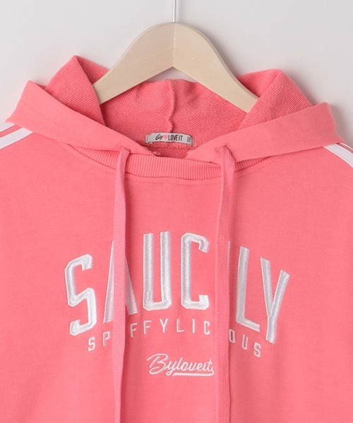 by LOVEiT（バイラビット）の「【WEB限定】袖ラインフーディ（スウェット・キッズ・グリーン/ブラック/ピンク・150cm/130cm/160cm/140cm/120cm）」の9枚目の写真