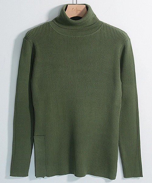 GIORDANO（ジョルダーノ）の「[ CALLEJERA ] TURTLENECK SWEATER（ニット/セーター・レディース・ブラック/カーキ・0）」の2枚目の写真