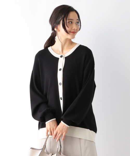 GLOBAL WORK(グローバルワーク)の「トリプルイージークルーカーディガン長袖/163497(カーディガン/ボレロ・レディース・グリーン/ブラック系その他/グレイッシュベージュ/アイボリー系/サックスブルー・MEDIUM/LARGE)」の2枚目の写真